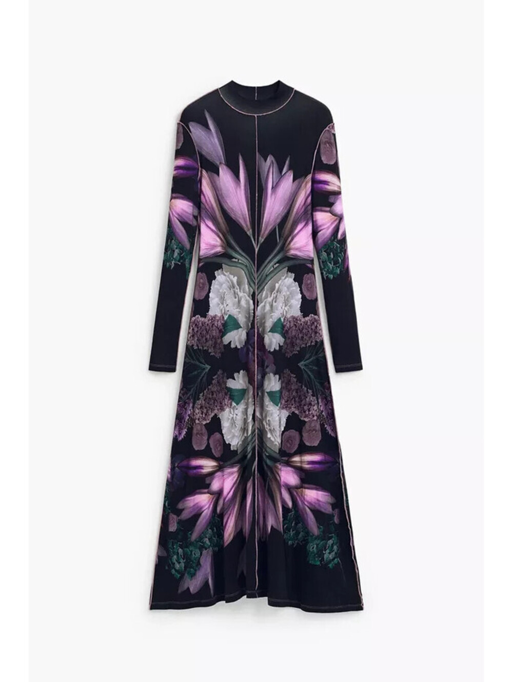 NEW, Desigual Long Sleeve Maxi Dress in Black Size XS #MD2269